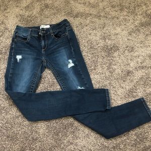high rise jeans medium dark wash